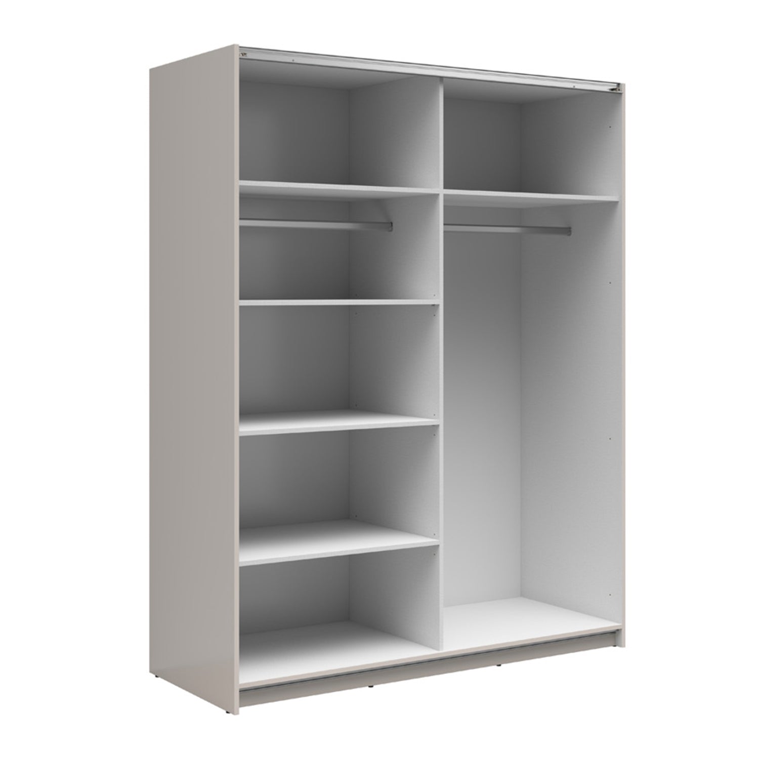 Exter 2 Door Sliding 153cm Wardrobe With Mirror - Cashmere