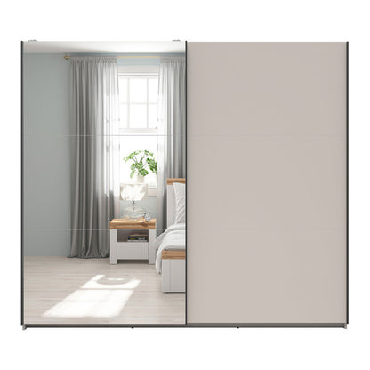 Exter 2 Door Sliding 220cm Wardrobe - Cashmere