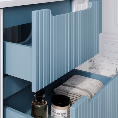Nova Bathroom Cabinet 120cm with Worktop and Tall Unit - Baby Blue