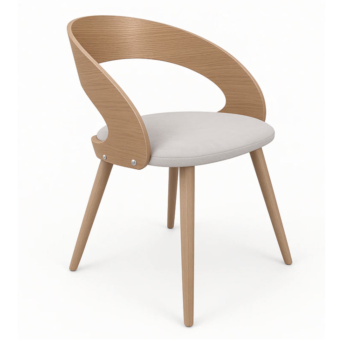 Ruston Scandinavian Style Set of 4 Wooden Chairs - Natural Beech / Light Grey