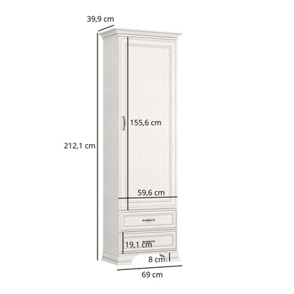 Tilda Elegant Tall Wardrobe - Fineline Crema