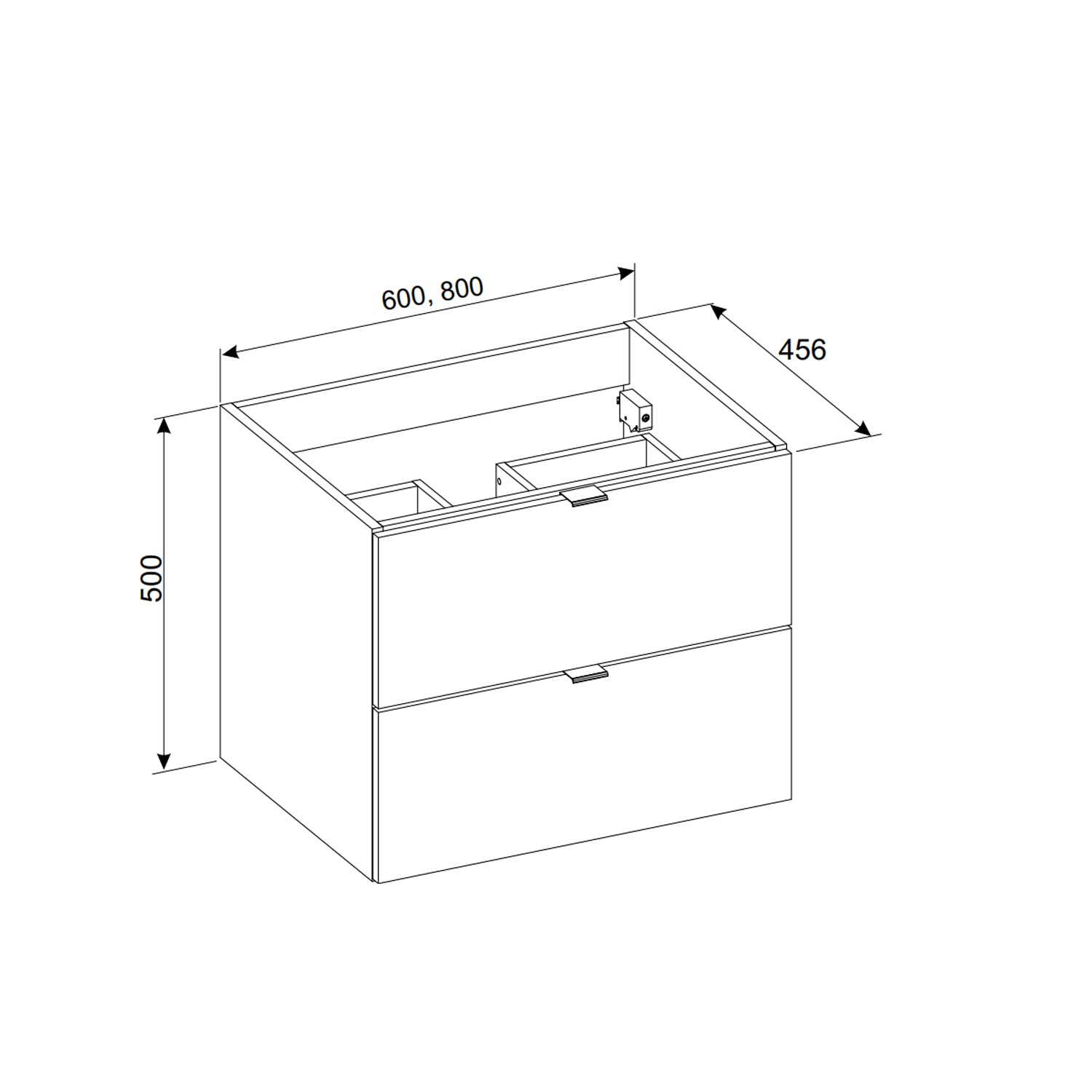 Dalia Bathroom Cabinet 60cm with 2 Drawers and Basin - Cashmere