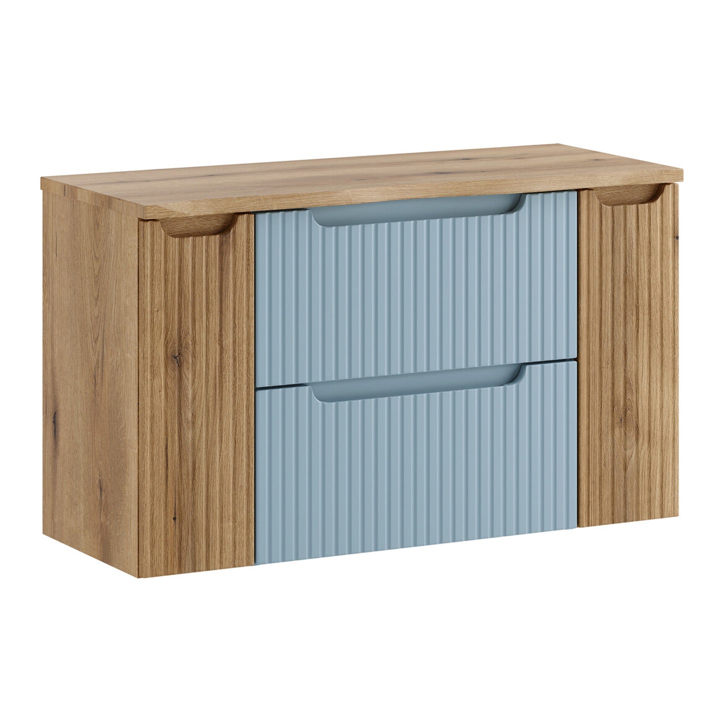 Nova Bathroom Cabinet 100cm with Worktop and Doors - Baby Blue