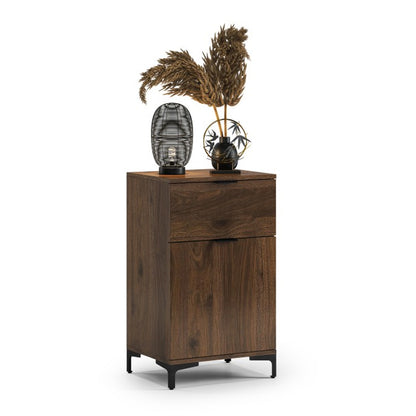Lana Modern Slim Sideboard with Drawer and Cupboard – Elegant Walnut