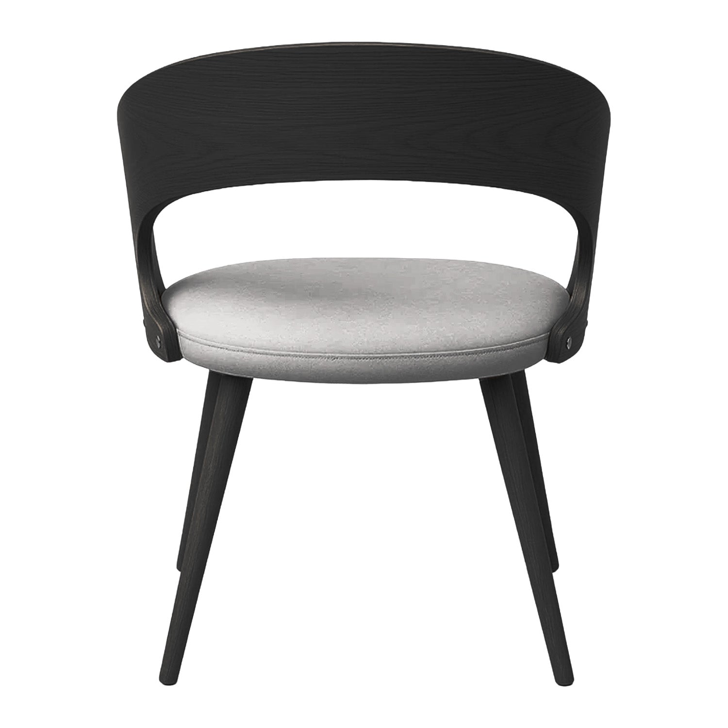 Ruston Scandinavian Style Set of 2 Wooden Chairs - Black / Light Grey