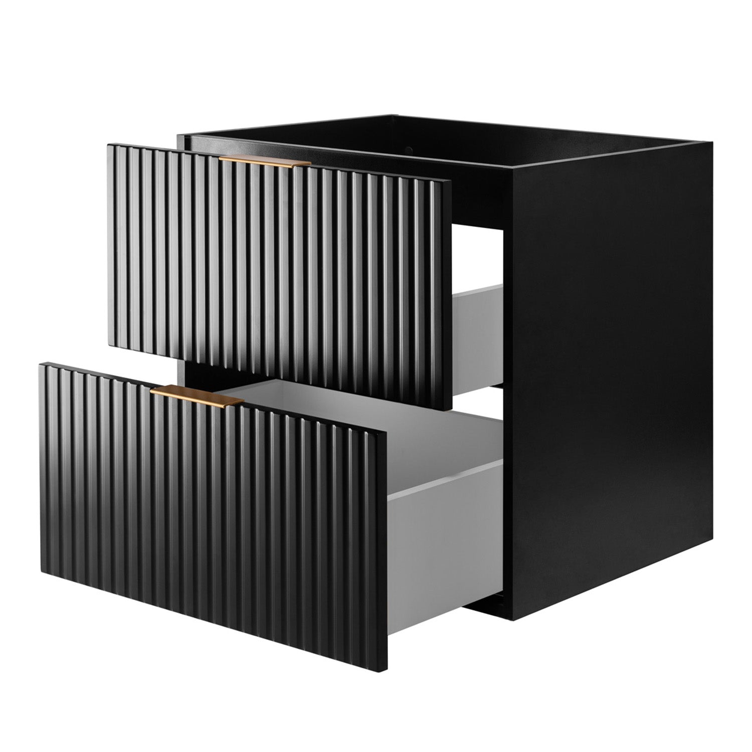 Flow 2 Drawer Bathroom Vanity Cabinet 60cm - Black