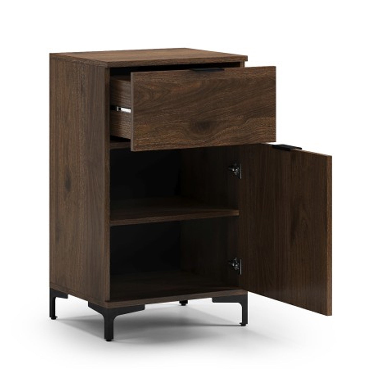 Lana Modern Slim Sideboard with Drawer and Cupboard – Elegant Walnut