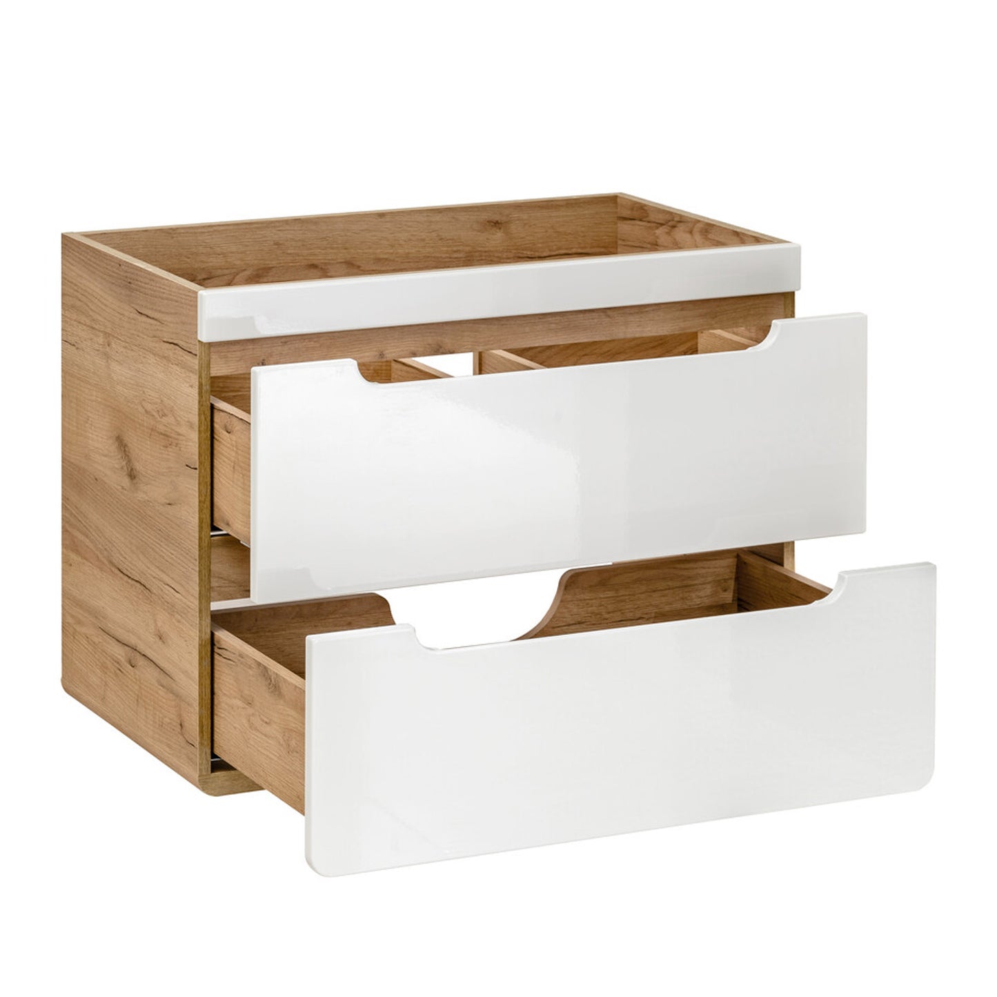 Aruba Modern Wall-Mounted 80 cm Bathroom Vanity Unit with Basin - White / Oak Craft