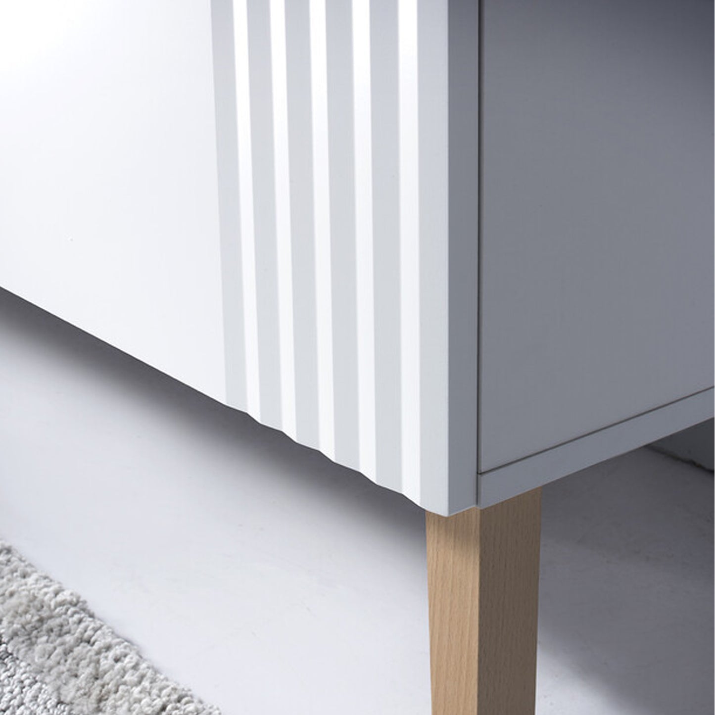 Fija Bathroom Cabinet Vanity Set 60 cm with Oval Basin and Tall Unit - White