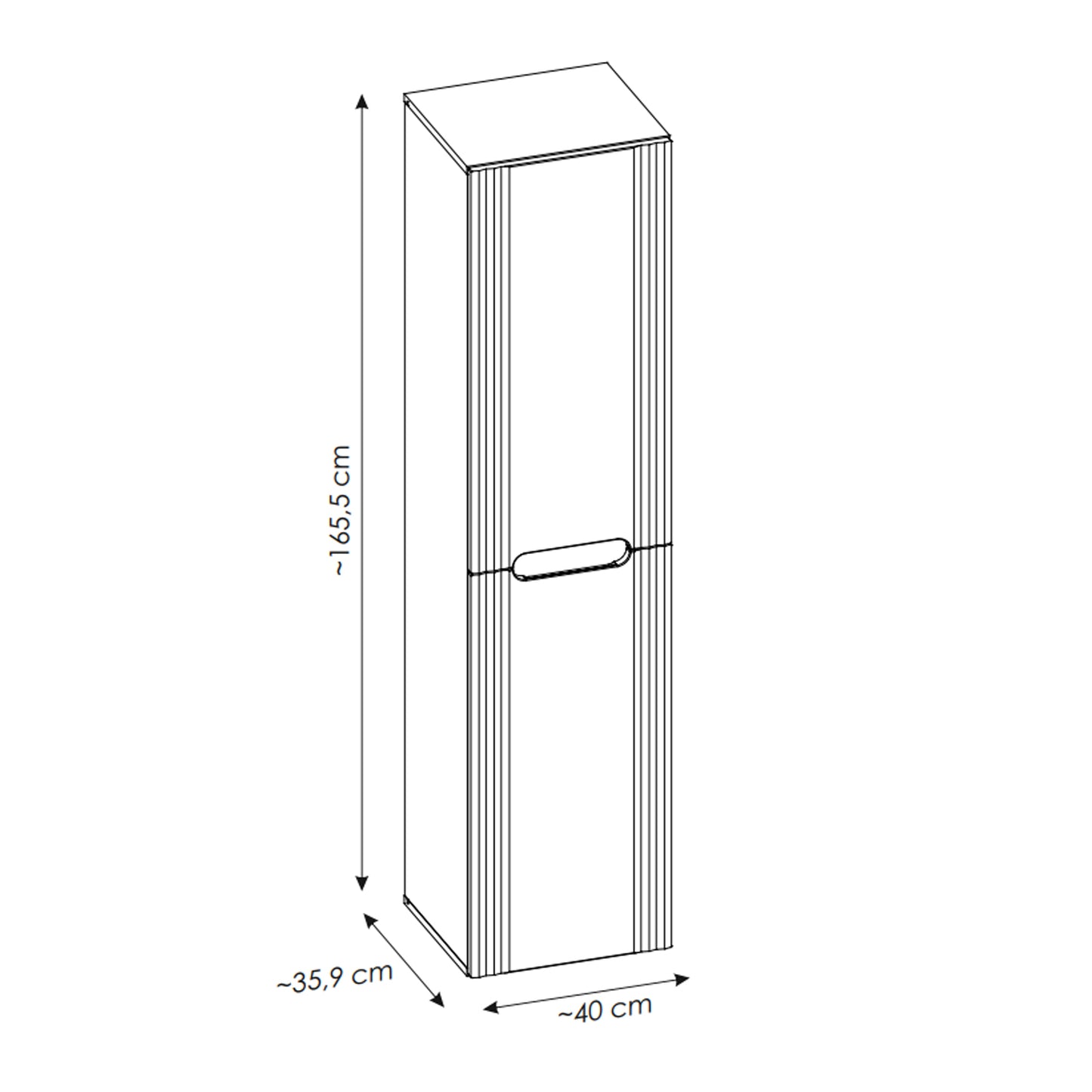 Fija Bathroom Cabinet Vanity Set 60 cm with Basin and Tall Unit - White