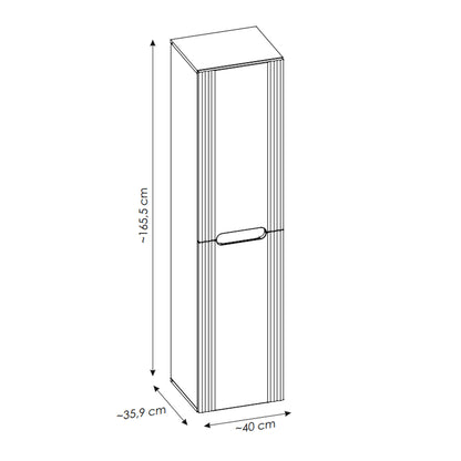 Fija Bathroom Cabinet Vanity Set 60 cm with Basin and Tall Unit - White