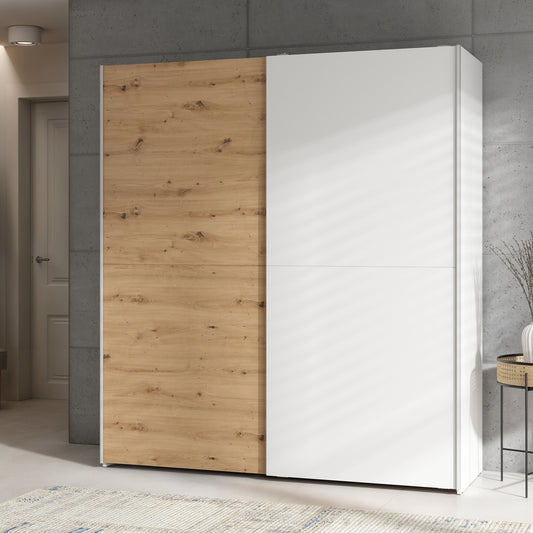 Sonya 2 Door Sliding Wardrobe - Artisan Oak / White