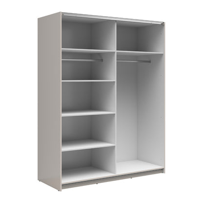 Exter 2 Door Sliding 183cm Wardrobe With Mirror - Cashmere
