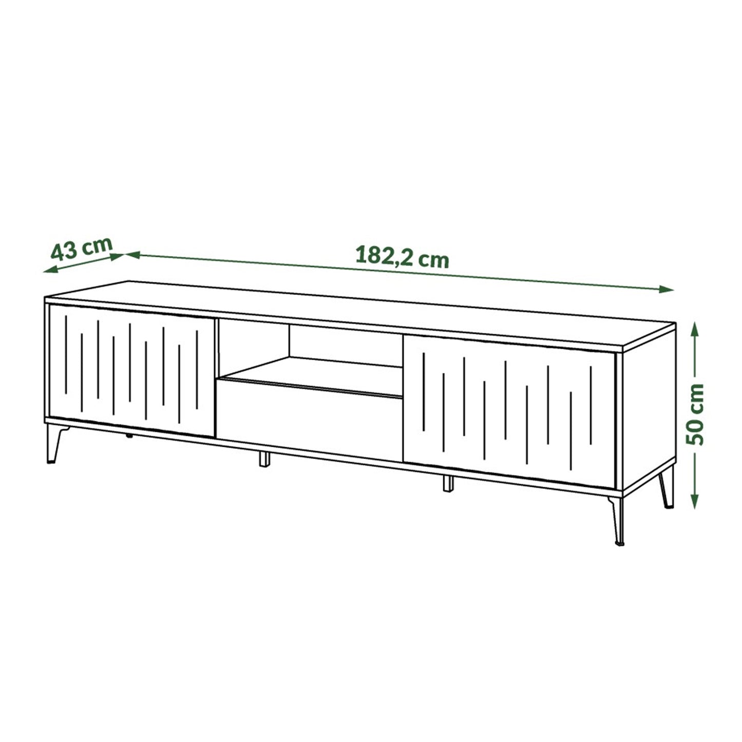 Rimini Premium TV Unit with Storage Modern Textured Drawers - Elegant Walnut / Black