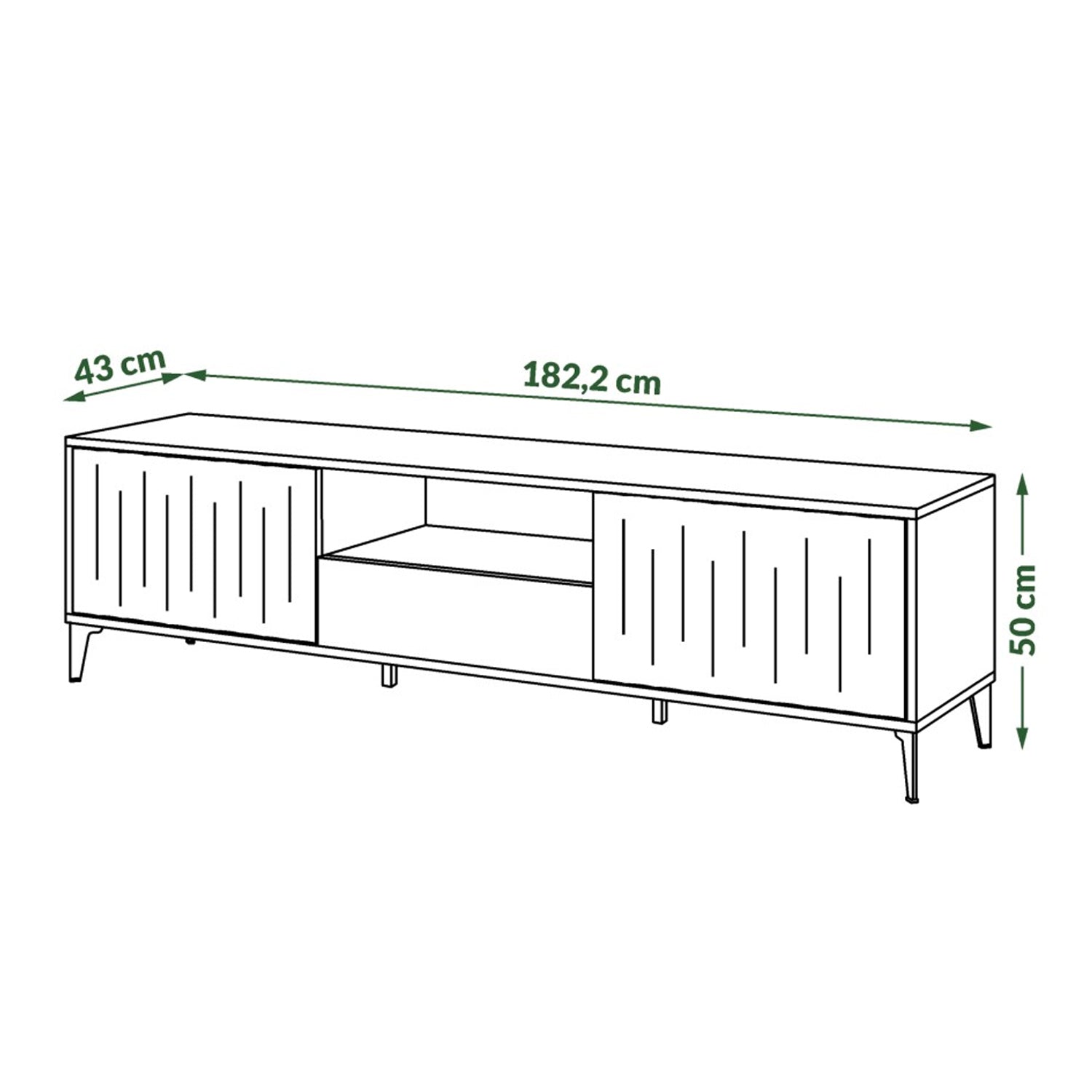 Rimini Premium TV Unit with Storage Modern Textured Drawers - Elegant Walnut / Black