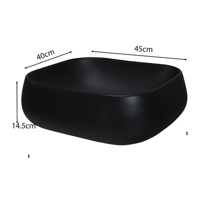 Luxor 3D Diamond Pattern 3 Door Bathroom Vanity Cabinet with 2 Square Worktop Basins 120cm - Oak / Black