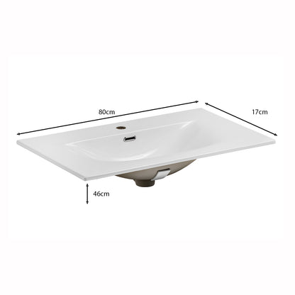 Talia Casella Bathroom Cabinet Vanity Set 80 cm with Basin and tall Unit - Casella Oak