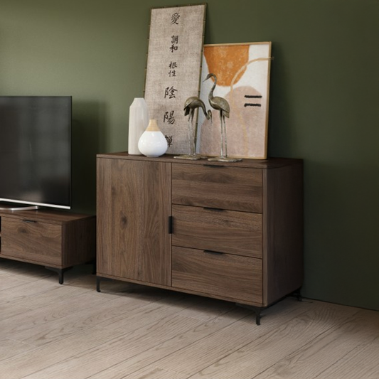 Lana Modern Sideboard with Drawers and Cabinet – Elegant Walnut