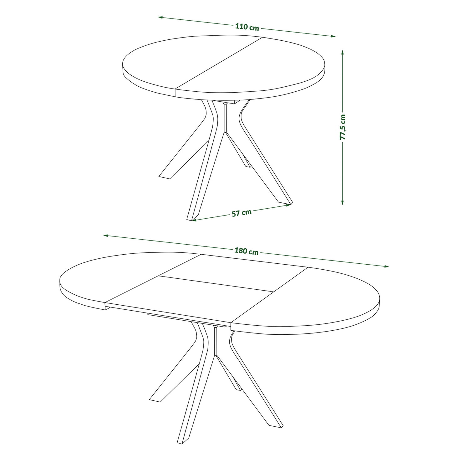 Renzo Extending Modern Dining Table – Artisan Oak / Black