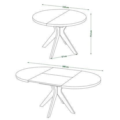 Renzo Extending Modern Dining Table – Wotan Oak / White Matt