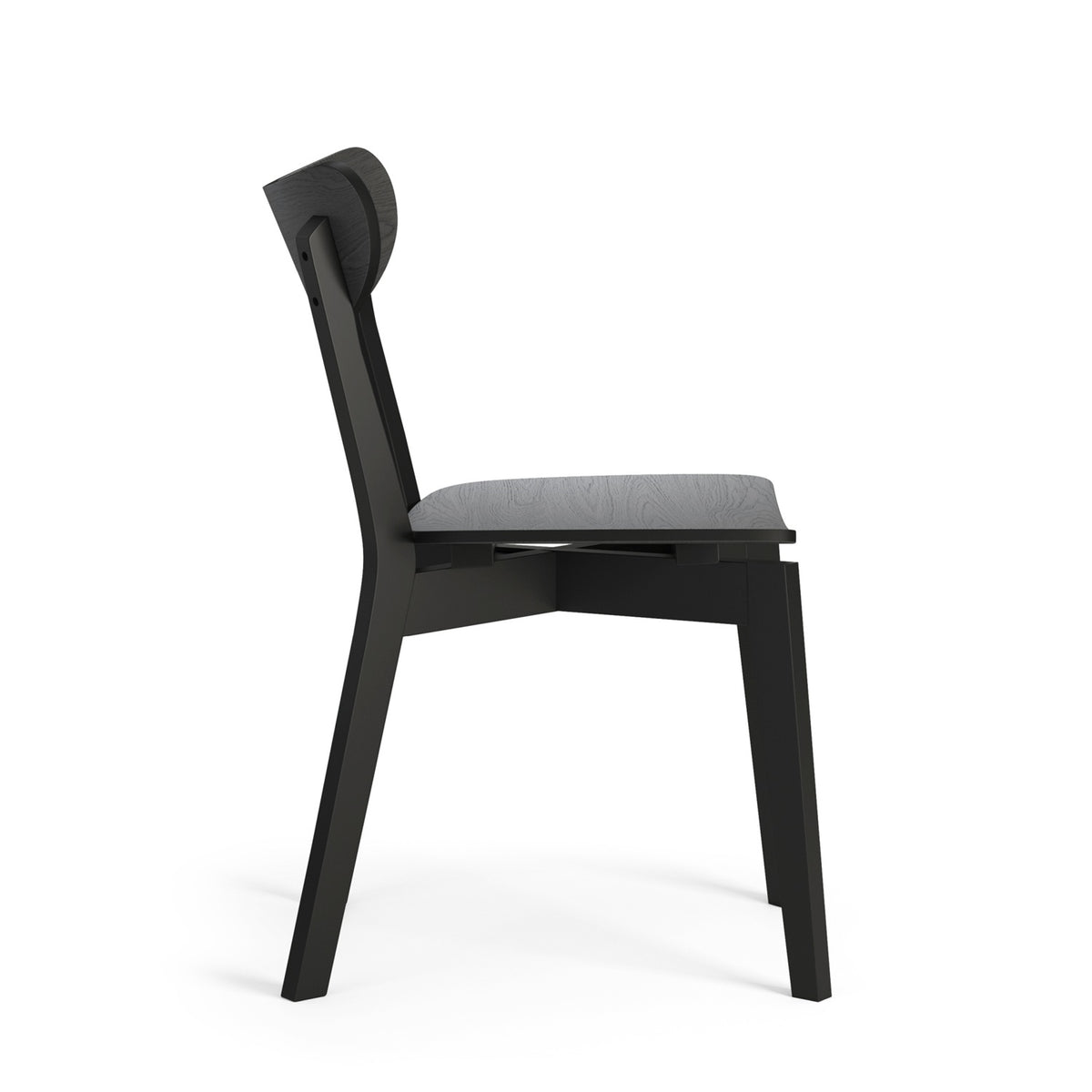 Roxy Luxury Set of 2 Wooden Chairs Retro Scandinavian Style - Black