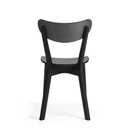 Roxy Luxury Set of 2 Wooden Chairs Retro Scandinavian Style - Black