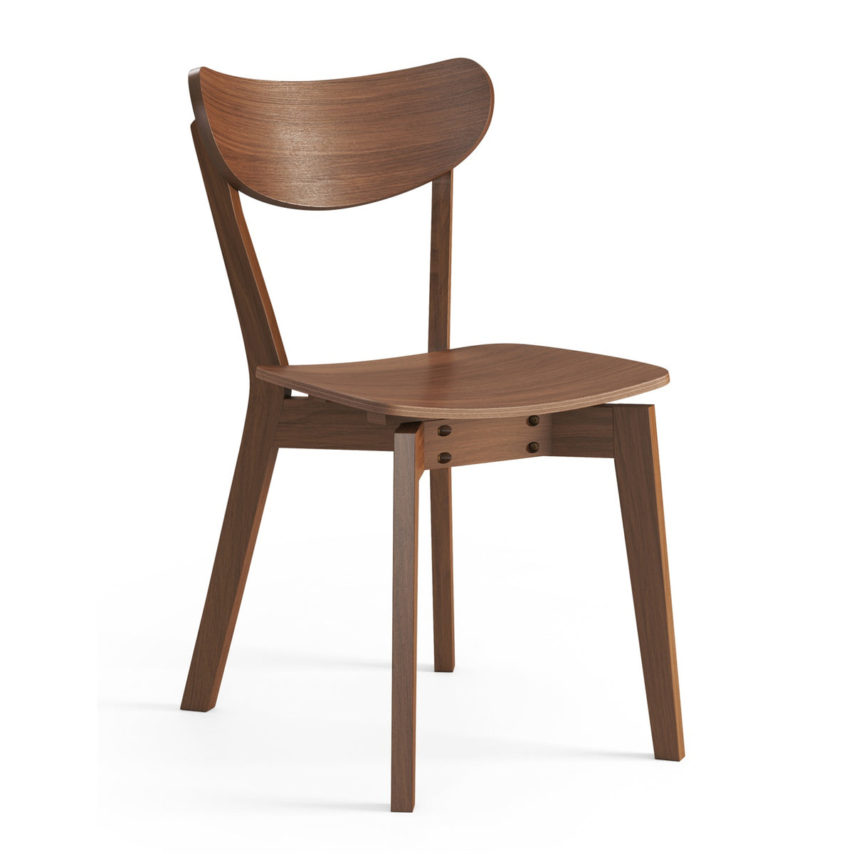 Roxy Luxury Set of 2 Wooden Chairs Retro Scandinavian Style - Walnut