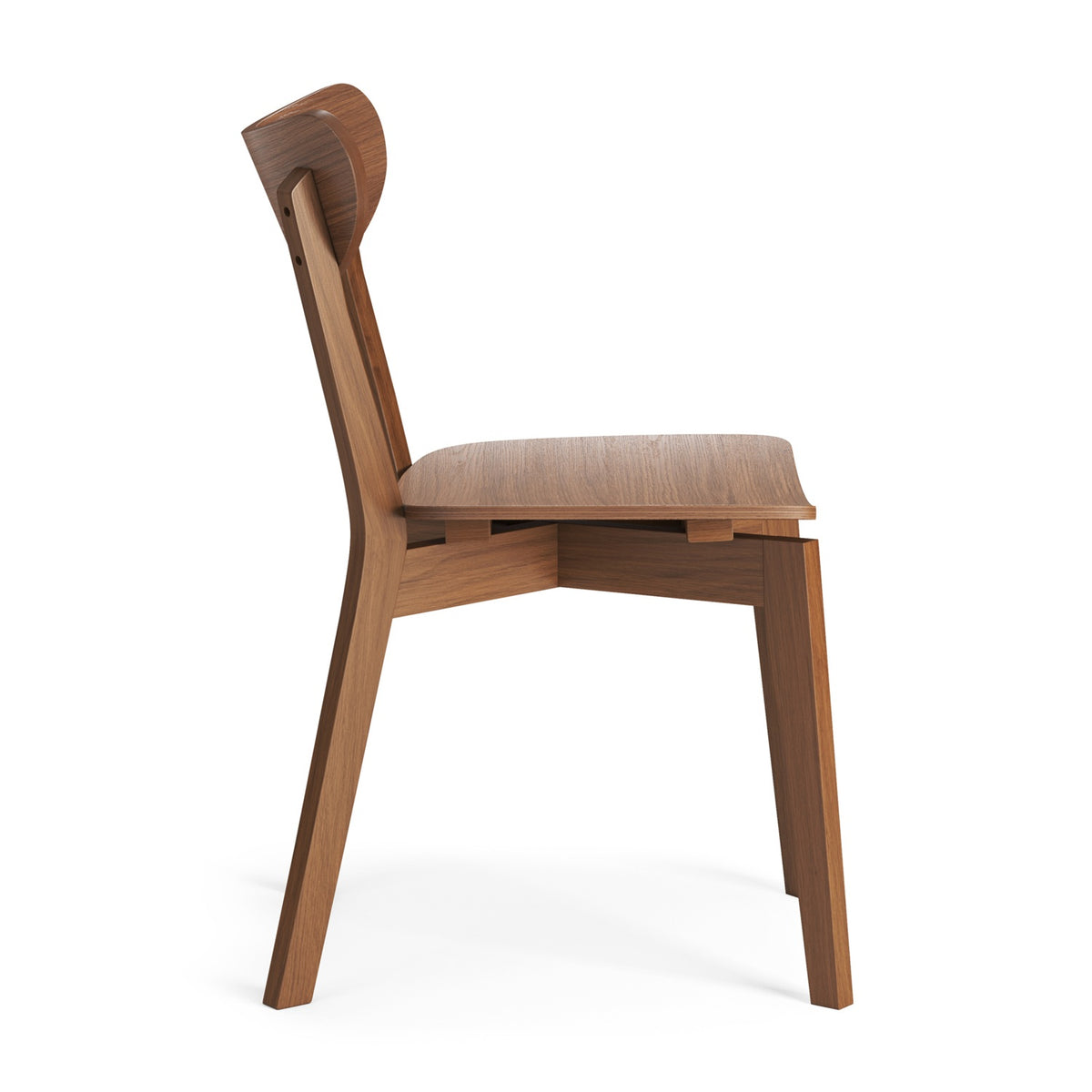 Roxy Luxury Set of 2 Wooden Chairs Retro Scandinavian Style - Walnut