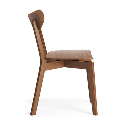 Roxy Luxury Set of 2 Wooden Chairs Retro Scandinavian Style - Walnut