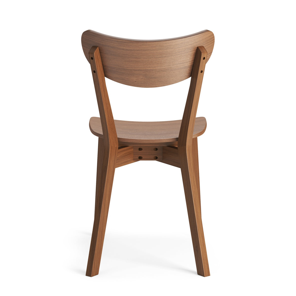 Roxy Luxury Set of 2 Wooden Chairs Retro Scandinavian Style - Walnut