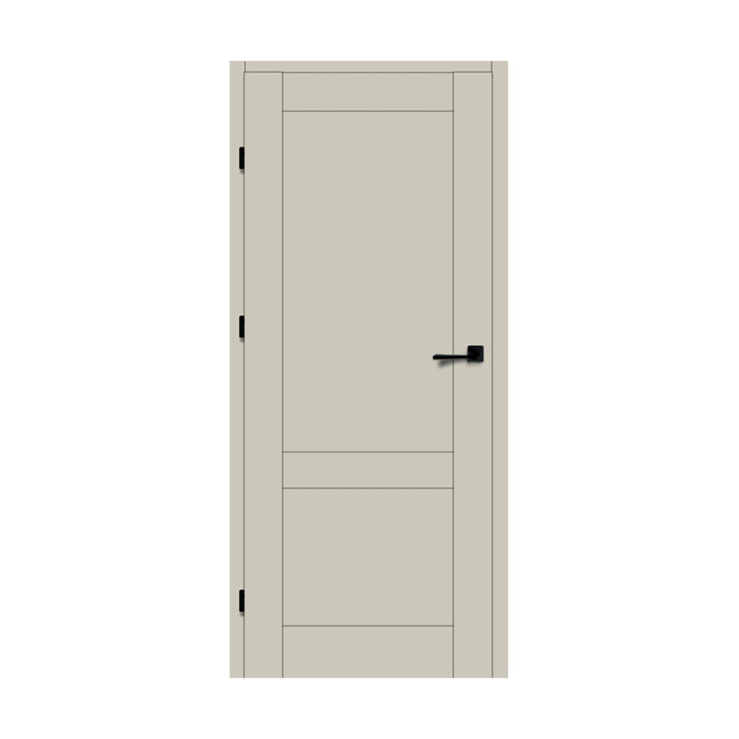 Rumba Internal Rebated Door Set with Frame and Handle - Cashmere