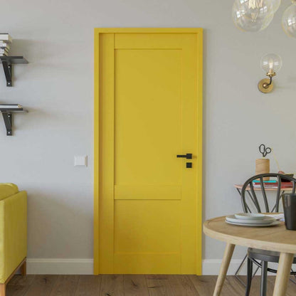 Rumba Internal Non-Rebated Door Set with Frame and Handle - Bahama Yellow