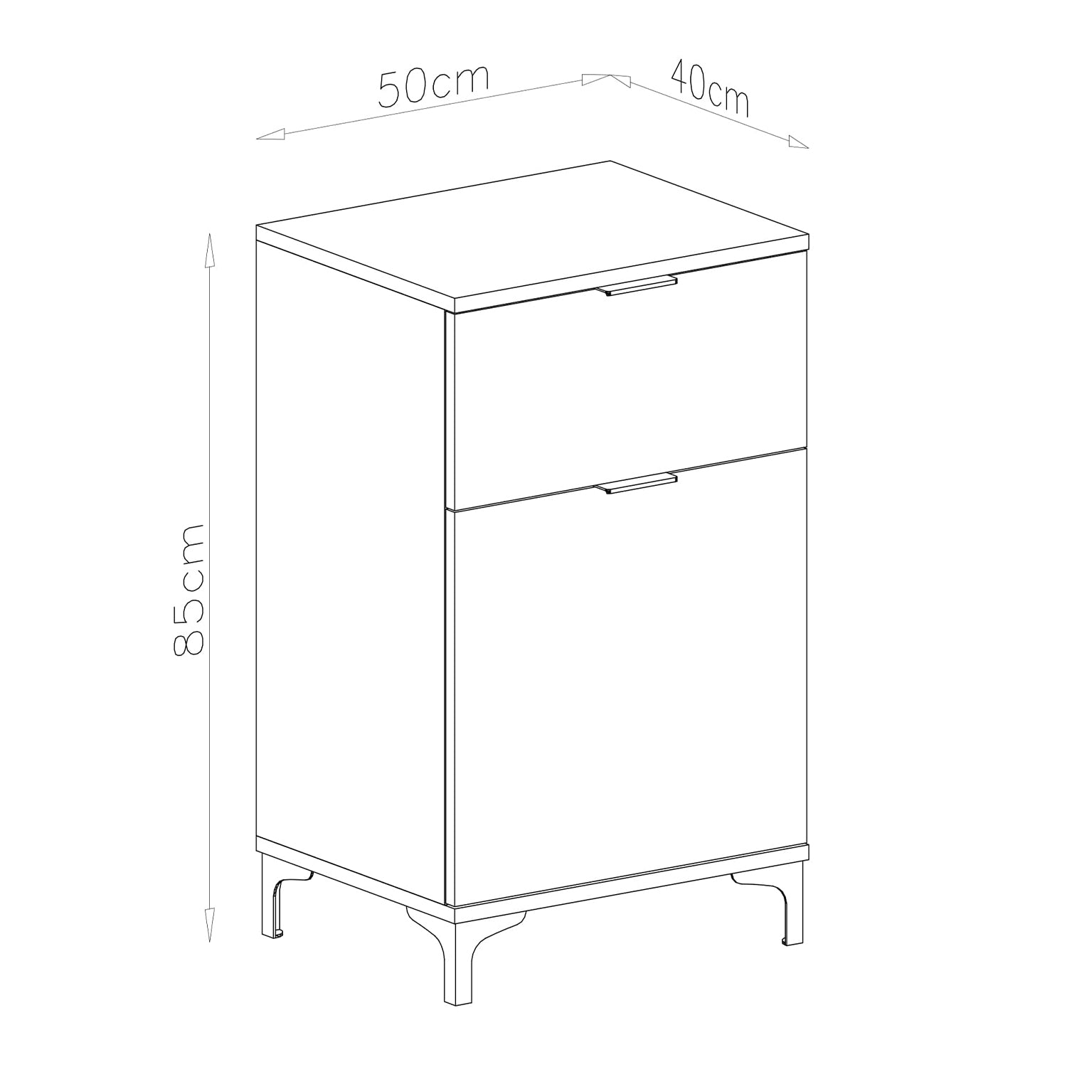 Lana Modern Slim Sideboard with Drawer and Cupboard – White