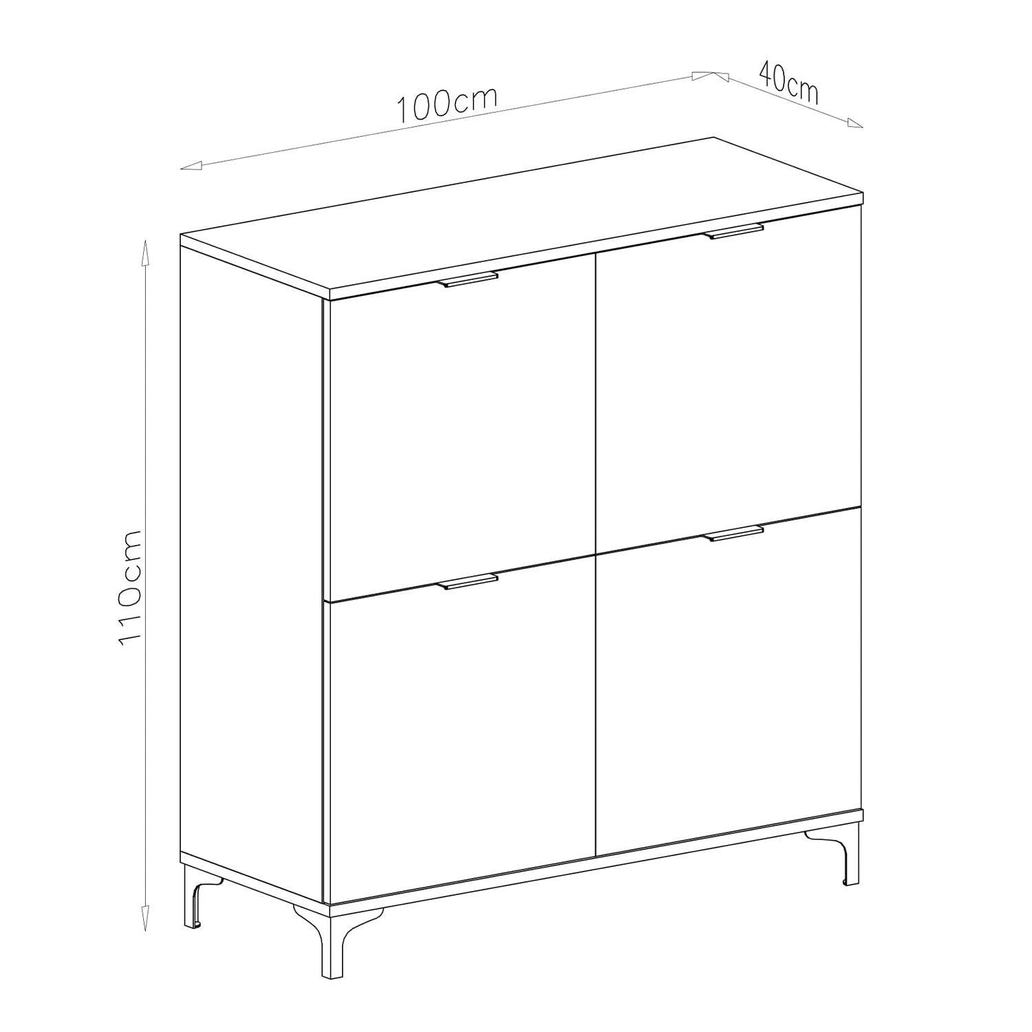 Lana Modern Sideboard with Four Doors – Oak Artisan