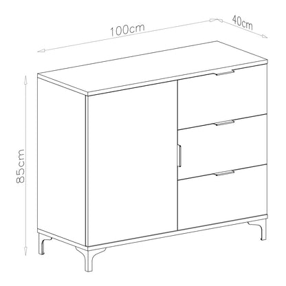 Lana Modern Sideboard with Drawers and Cabinet – Oak Artisan