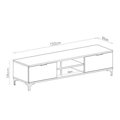 Lana Modern TV Stand with Open Shelving and Cabinets – Oak Artisan