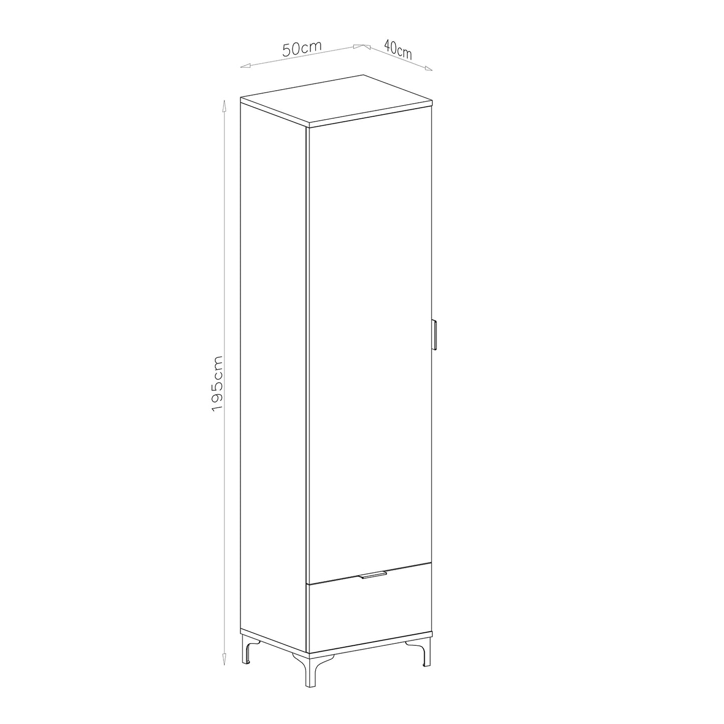 Lana Modern Tall Cabinet with Door and Drawer – White