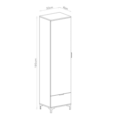 Lana Modern Tall Cabinet with Door and Drawer – White