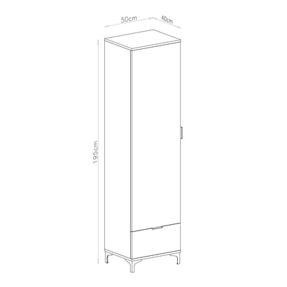 Lana Modern Tall Cabinet with Door and Drawer – Oak Artisan