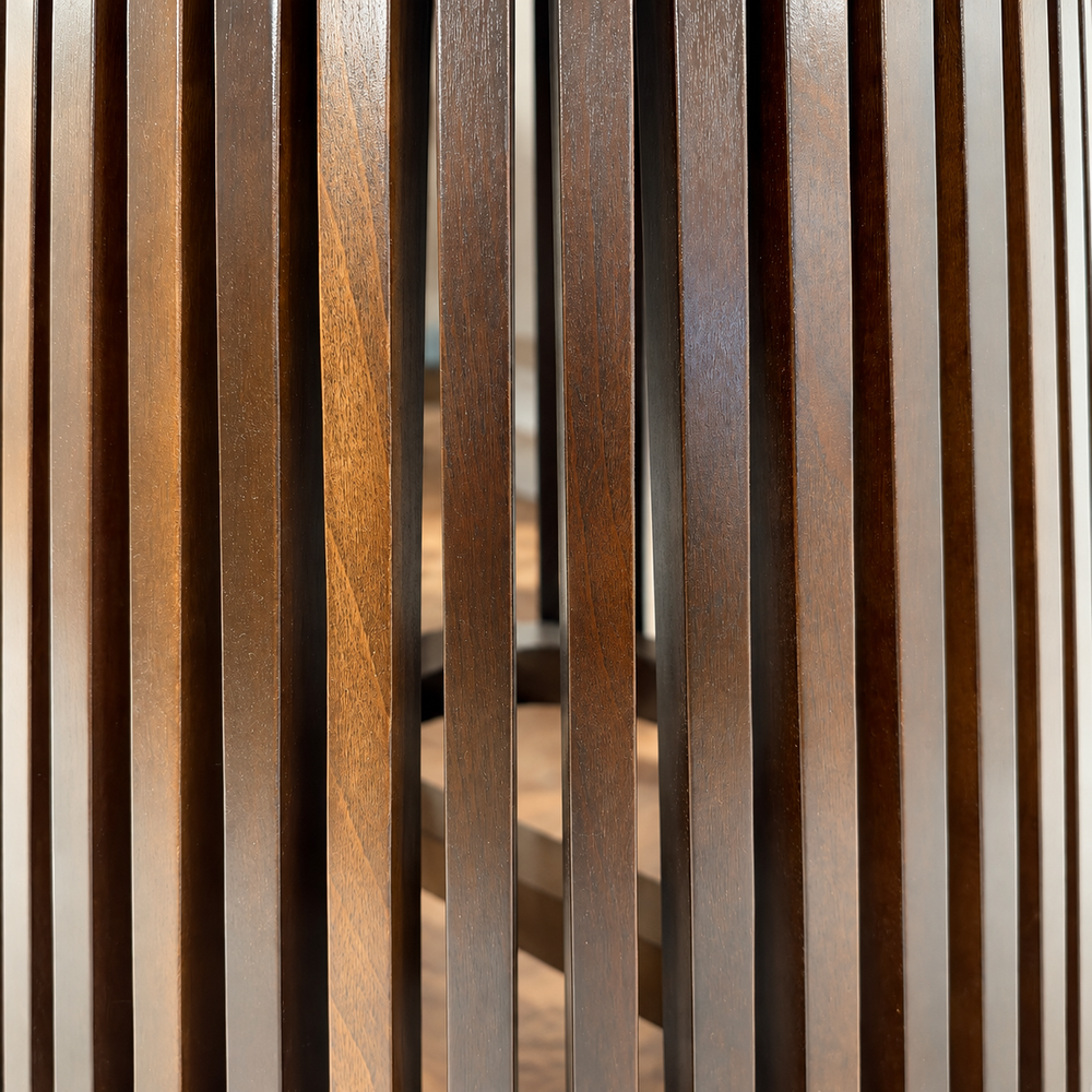 Slats in deep walnut
