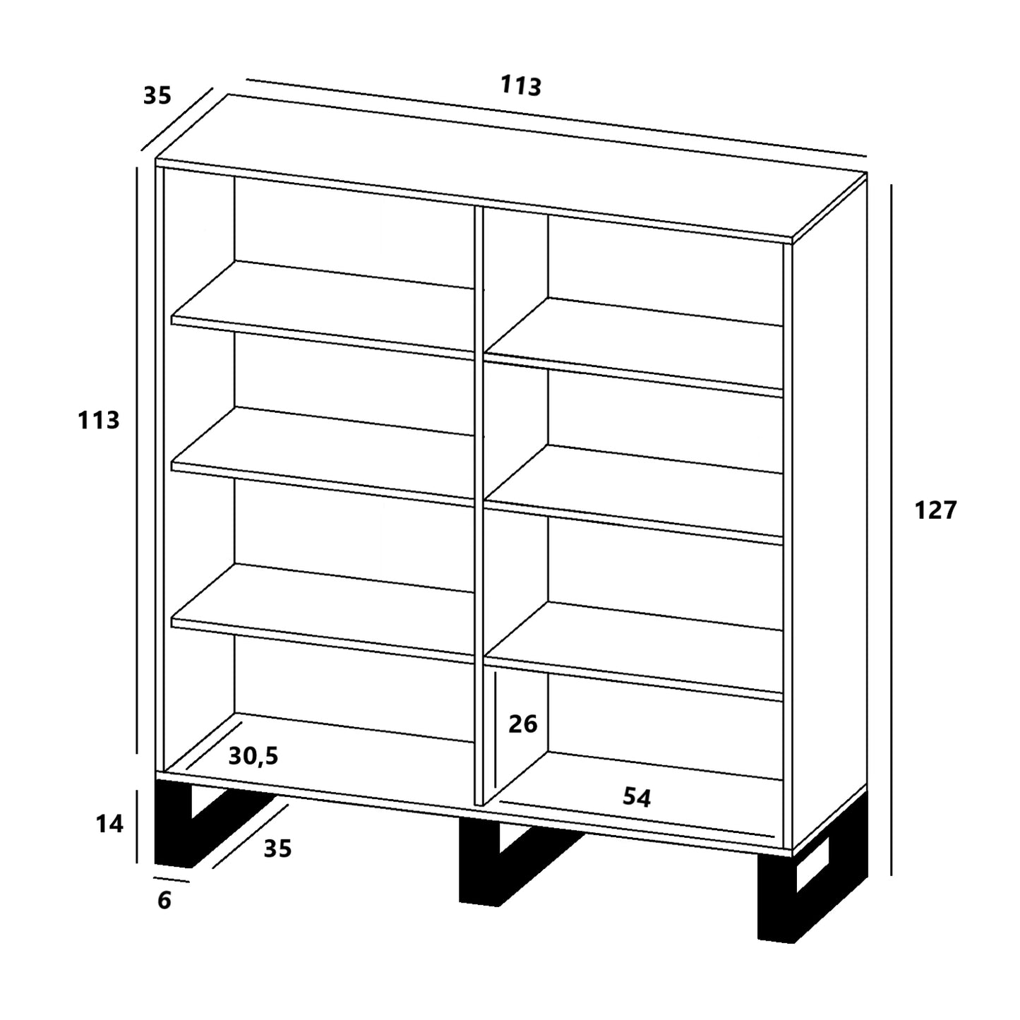 Apollo Modern Sideboard with 4-Door Design and Three Metal Legs – Grey / Oak Wotan
