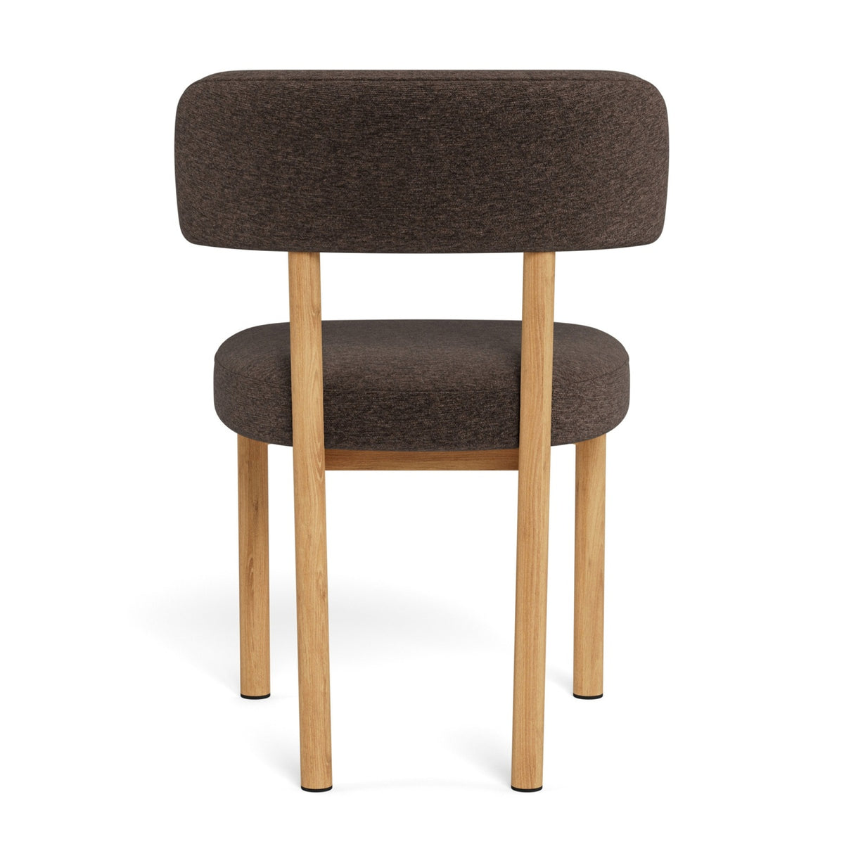 Toray Set of 2 Upholstered Dining Chairs with Oak Effect Frame - Brown