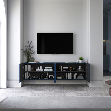Elpis Glamour Wall-Mounted TV Cabinet with Storage 4D 150cm - Navy