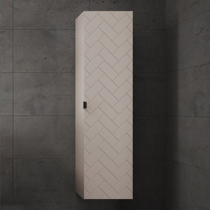 Trend Herringbone Pattern Door Tall Bathroom Cabinet - Cashmere