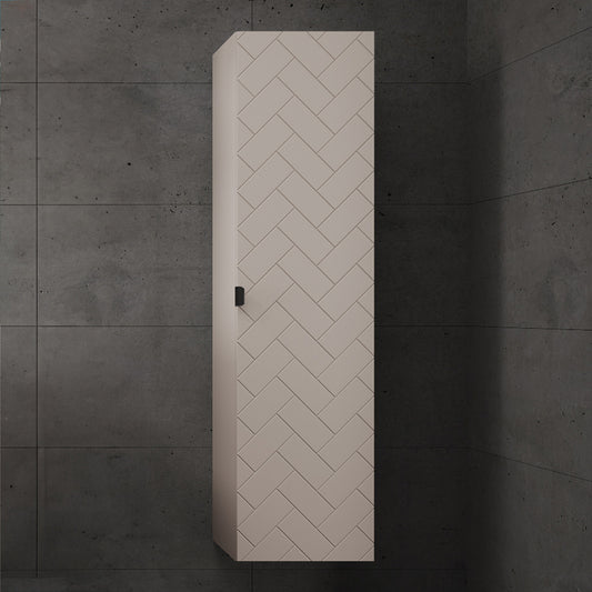 Trend Herringbone Pattern Door Tall Bathroom Cabinet - Cashmere