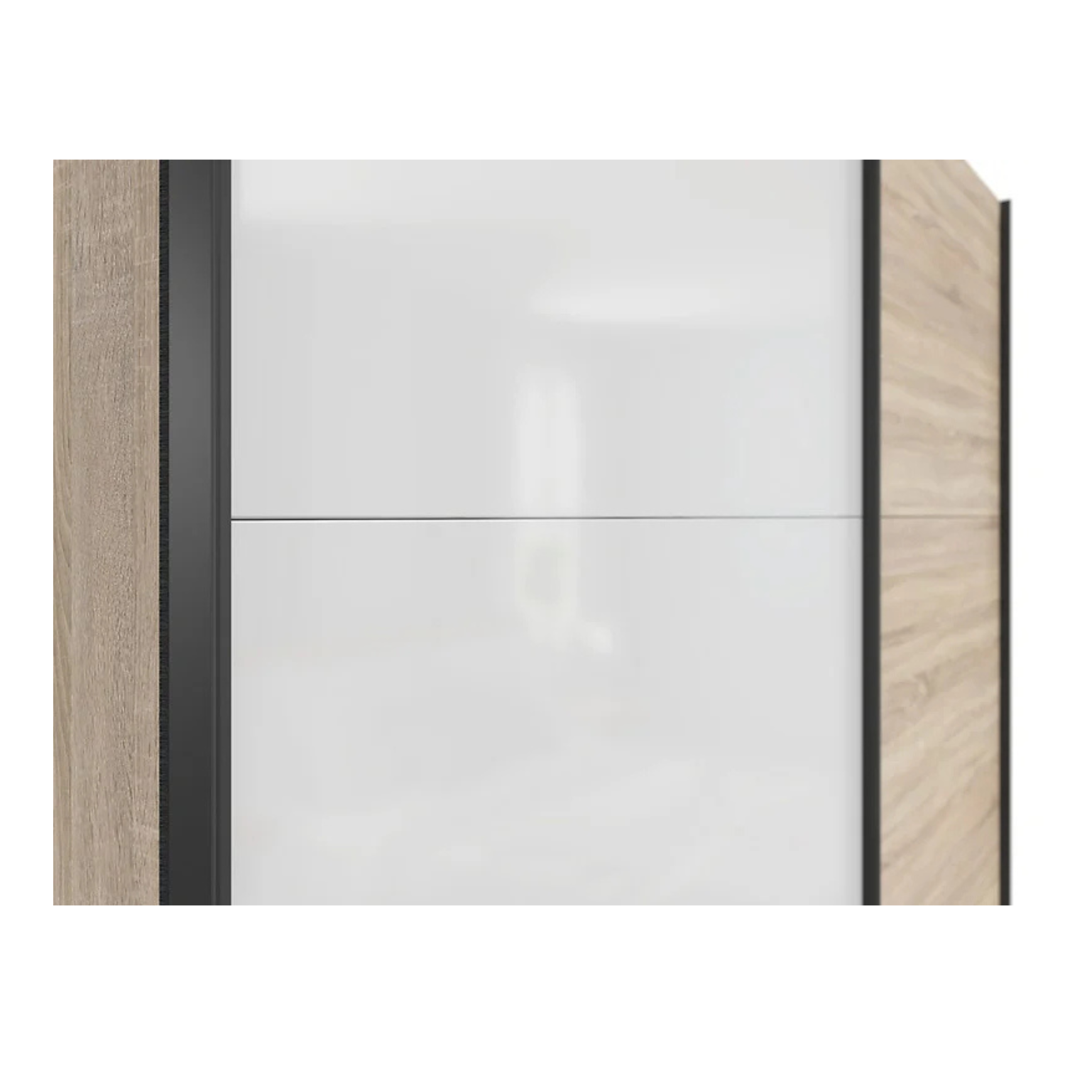 Exter 2 Door Sliding 183cm Wardrobe - Sonoma Oak / White Gloss