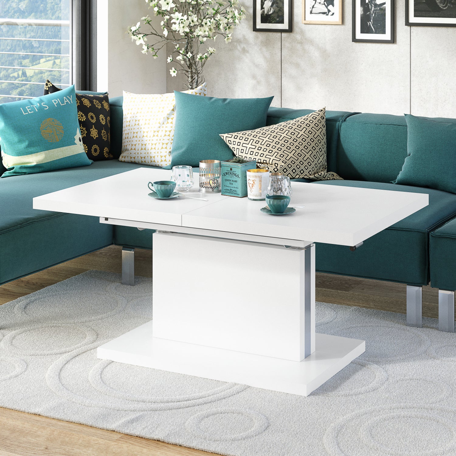 Astrid 70 - 2 in 1 Extending Coffee / Dining Table - White Matt