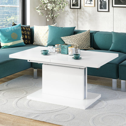 Astrid 70 - 2 in 1 Extending Coffee / Dining Table - White Matt