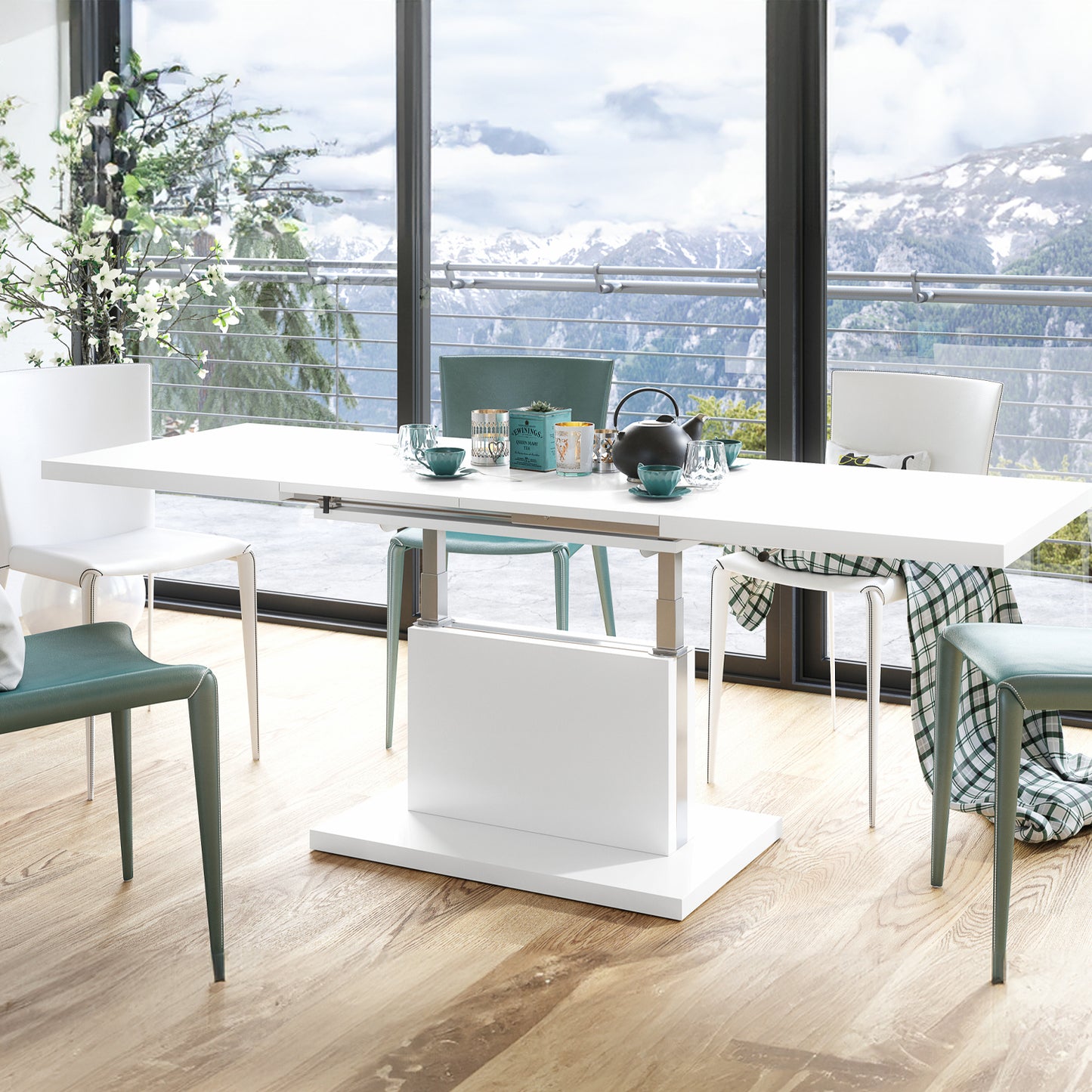 Astrid 70 - 2 in 1 Extending Coffee / Dining Table - White Matt