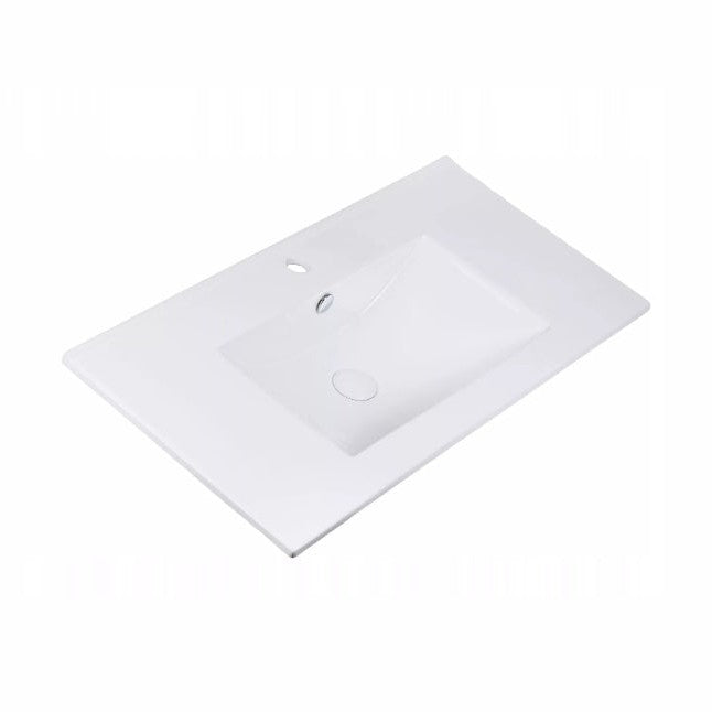 Flow Wall-Mounted 2 Drawer Bathroom Vanity Cabinet with Basin 80cm - Cashmere